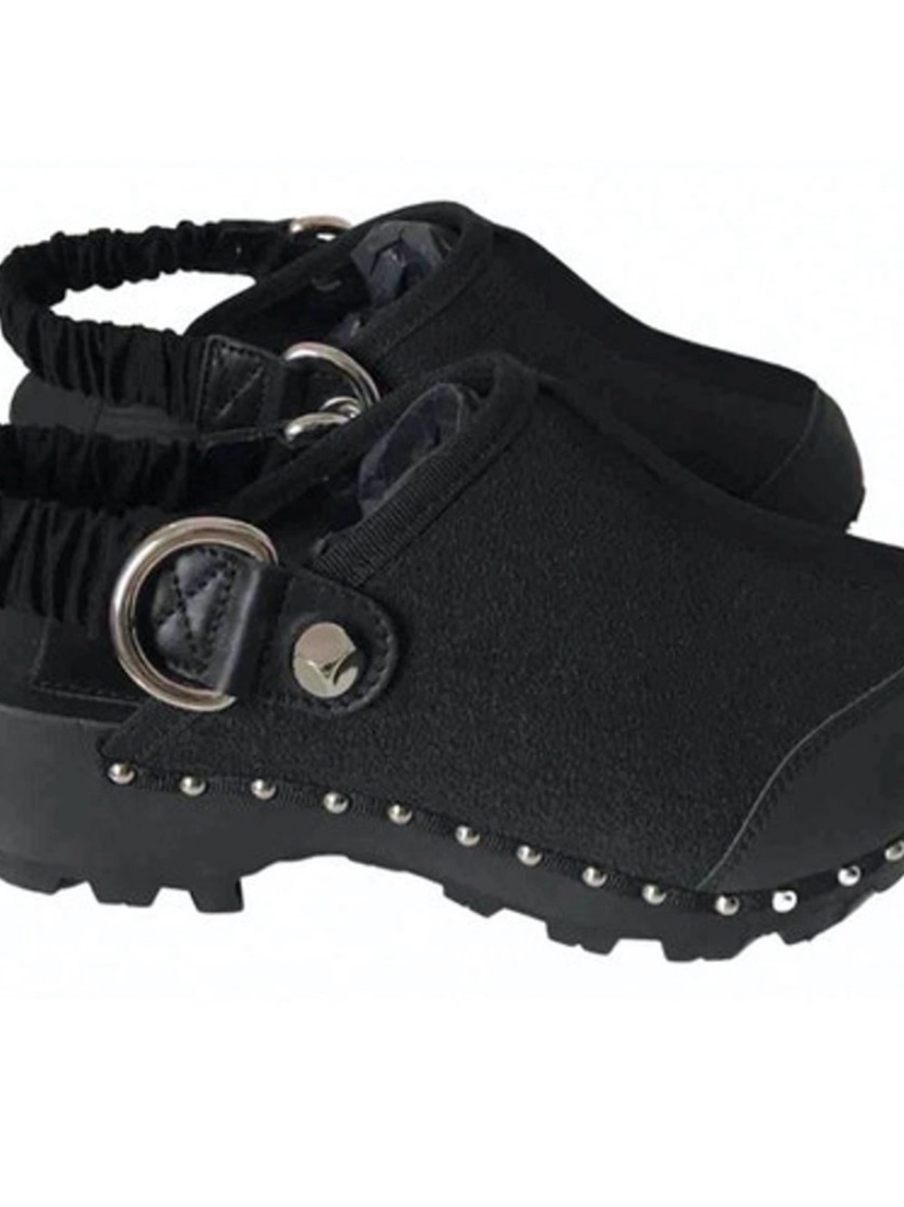 Brain Dead Black Embossed Leather Slide clogs